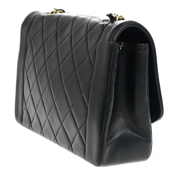 CHANEL DIANA 25 Single Flap Quilted Logo Lambskin Chain Bag and wallet - Picture 8 of 17